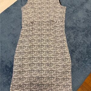 Enfocus Studio Black & White Tweed Midi Sheath Dress